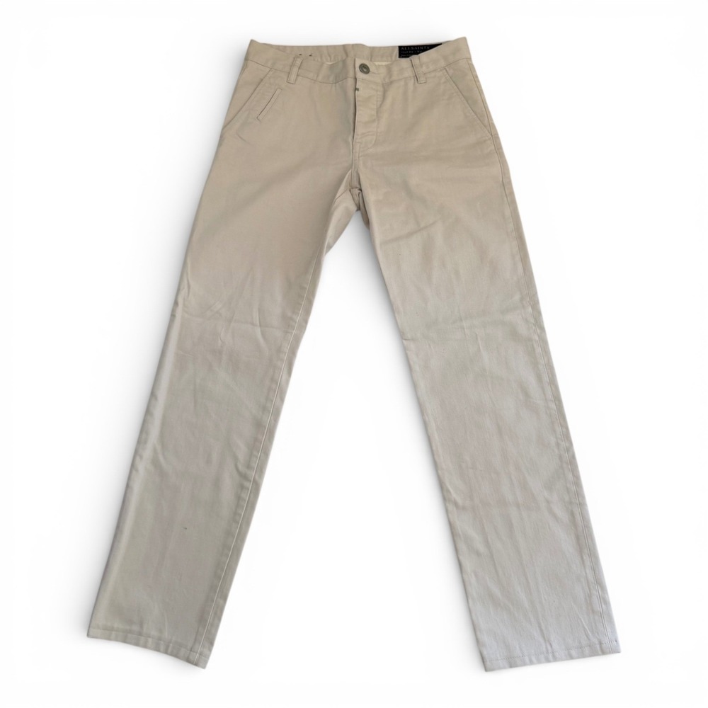 AllSaints Chino Mens W31 Beige Volt Fit Volt Chino Cotton Slim Straight MT004F
